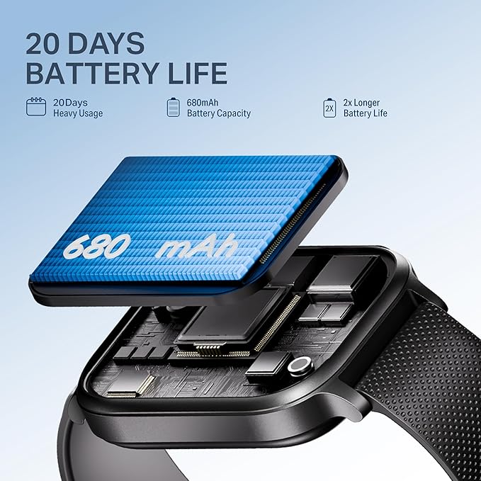 boAt New Launch Storm Infinity Max, 20 Days Maximum Battery, Biggest Battery Capacity Ever! 2.01" (5.1cm) Display, Functional Crown, AI Nudges, BT Calling, Smart Watch for Men & Women (Active Black) - Image 4